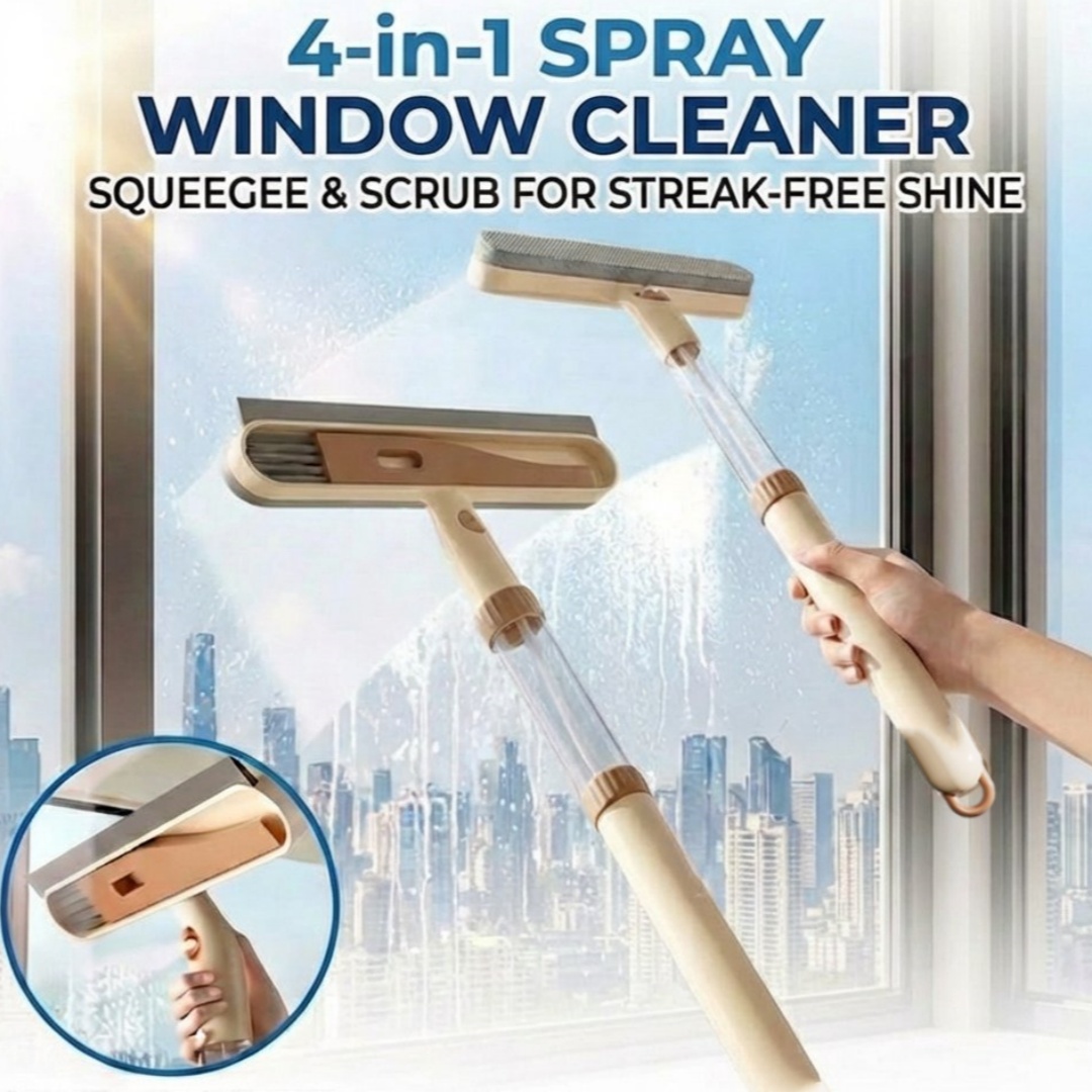Glass Cleaner Streak - Nettoyeur de vitres 4-en-1 extensible avec